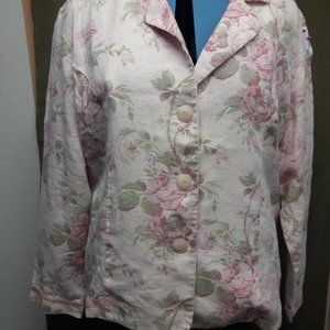 Pink Coldwater Creek Linen Jacket Size XL
